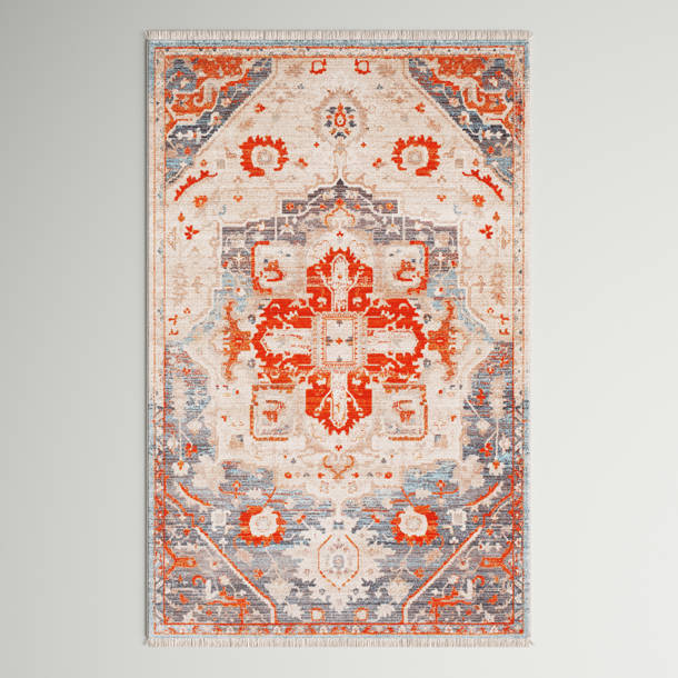 Three Posts™ Mendelsohn Oriental Blue/Beige Area Rug & Reviews Wayfair